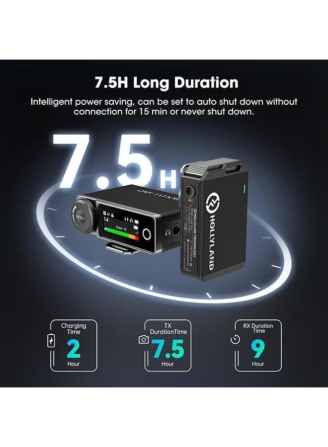 Hollyland Lark Max Wireless Lavalier Microphone System, ENC Noise Canceling, Studio Audio Quality, 22H Duration, 820ft Range, 8GB Storage Recording Mic, Compatible with DSLR Camera, Smartphones (Solo) - Image 3